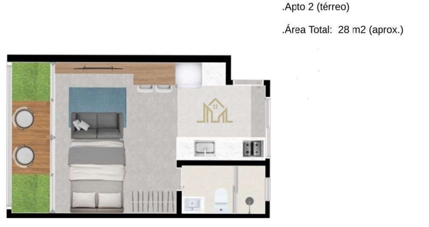 STUDIO | Moinho Velho | 28m² | 213mil | Use o seu veículo como entrada!