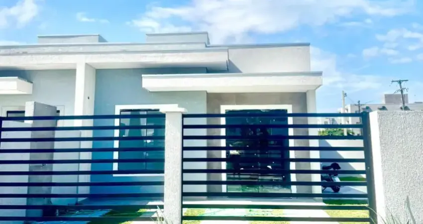 Casa térrea nova com 54m², 2 quartos sendo 1 suíte, espaço gourmet e 2 vagas em balneário gaivotas