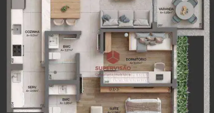 Apartamento com 2 quartos à venda, 77 m² por R$ 1.325.318 - Cacupé - Florianópolis/SC