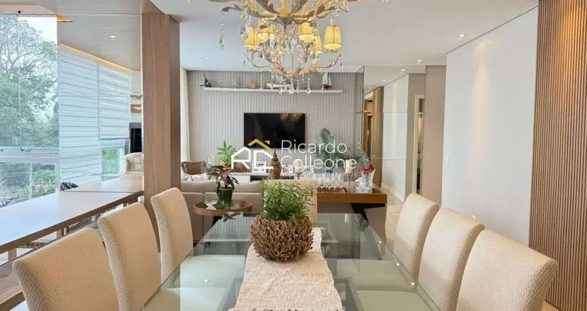 Apartamento no ecoville com 142m2, 3 suítes, 3 vagas, mobiliado.