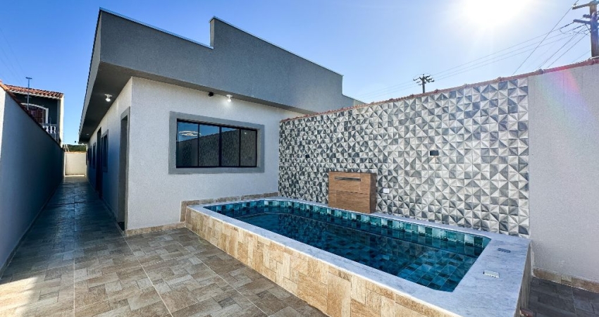 CASA NOVA COM PISCINA À VENDA NO BAIRRO TUPY EM ITANHAÉM – FINANCIAMENTO MINHA CASA MINHA VIDA