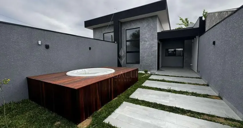 Casa com 3 quartos e jacuzzi na fazenda rio grande. projeto amplo e moderno