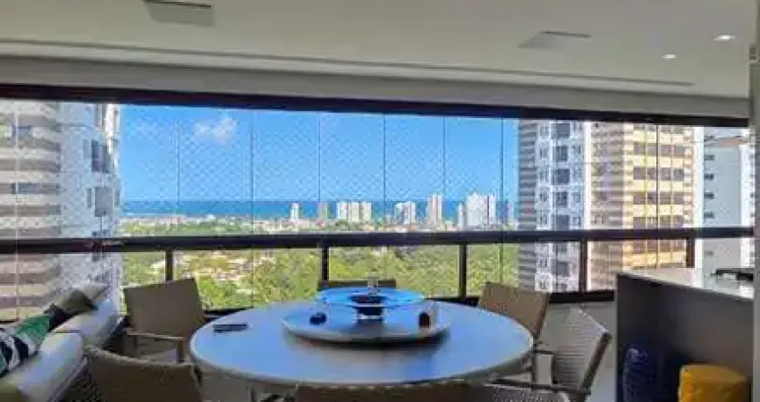 Lumno greenville 225m², sala ampla, gabinete, vista mar, climatizado, 3/4, fino acabamento, 3 suítes, 4 vagas, infra de clube. agende sua visita!