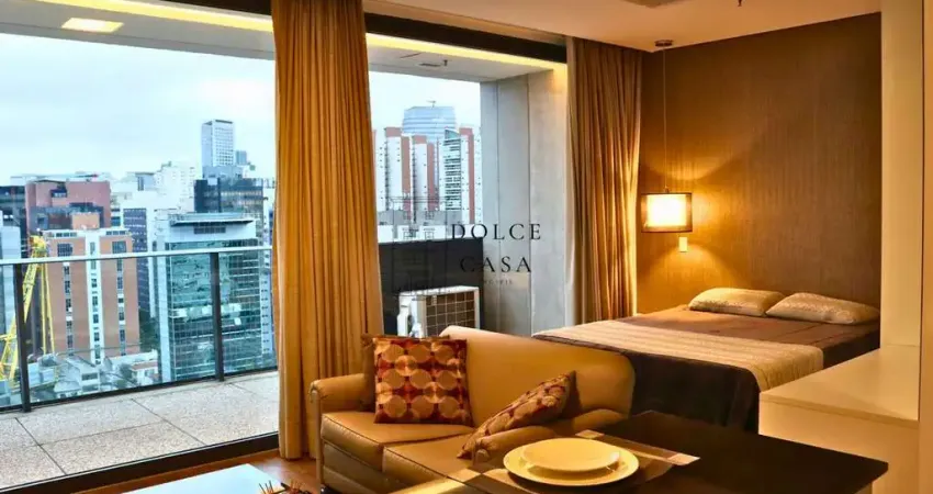 Flat na Vila Olímpia - 1 suite, home office, lazer completo e ampla varanda