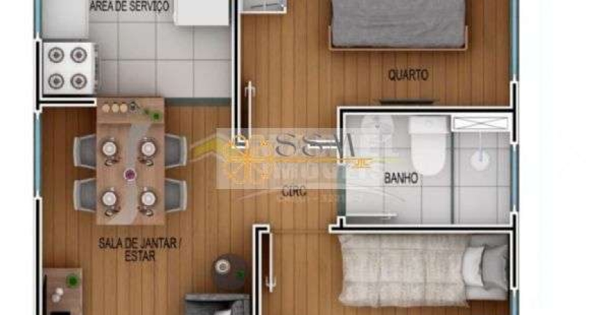 Apartamento à venda - 2 Quartos 1Vaga- 43m²-Res. Solar da Serra - Chác.Estância Paulista -Suzano/SP