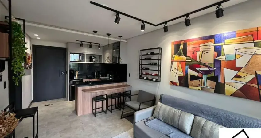 Apartamento 1 dormitório mobiliado com terraço perfeito para locação em canela