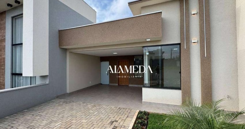 Casa com 3 Quartos sendo 1 Suíte para alugar em Condomínio Fechado, 91 m² por R$ 2.850/mês - Loteamento Morada das Flores - Cambé/PR