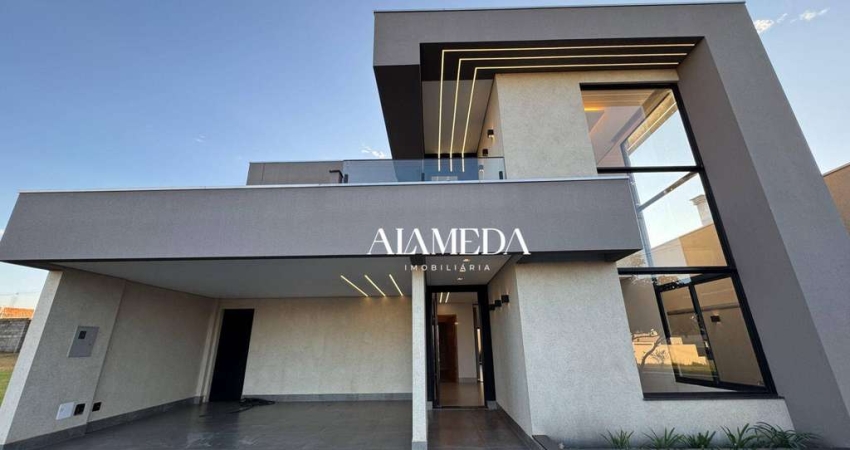 Casa de Alto Padrão em Condomínio Fechado com 3 dormitórios para alugar próximo ao Centro de Cambé-PR, 211 m² por R$ 7.000/mês