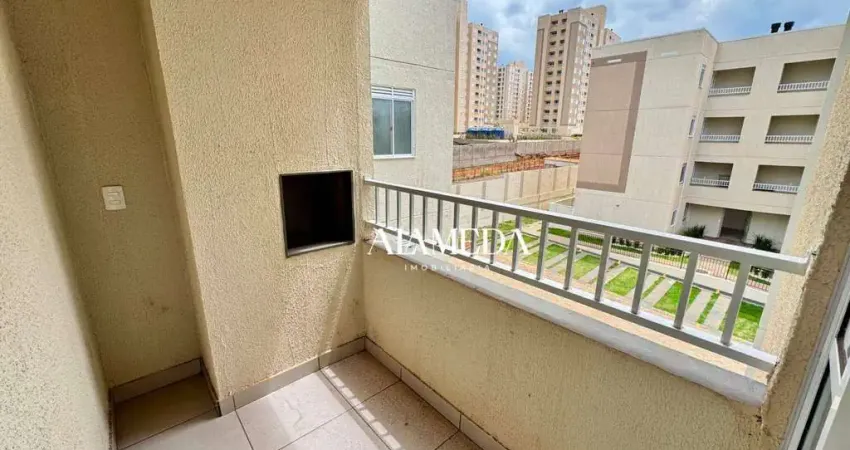 Apartamento com 2 quartos e sacada com churrasqueira novo para alugar, 47 m² por r$ 800/mês - acquaville - londrina/pr