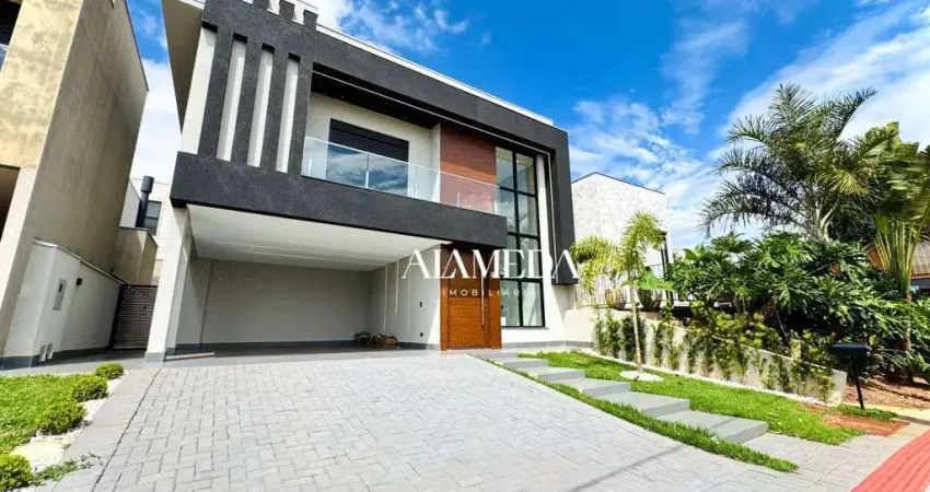 Sobrado alto padrão com fachada imponente no condomínio tangará - parque tauá | londrina/pr