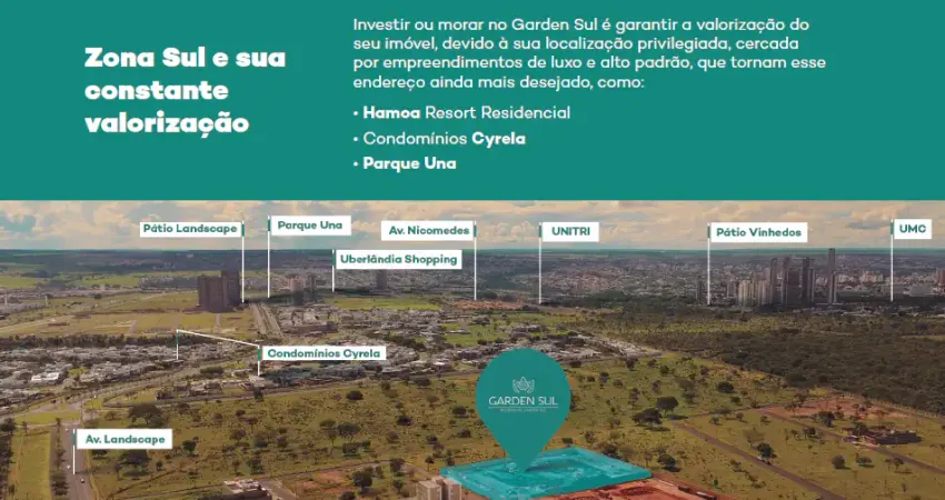 Garden Sul Residence Apartamento 2/4, 1 suíte, sacada, elevador e lazer próximo à Av. Landscape