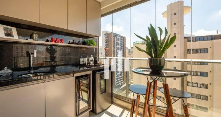 Apartamento mobiliado com 1 dormitório à venda, 71 m² por R$ 1.790.000 - Moema - São Paulo/SP