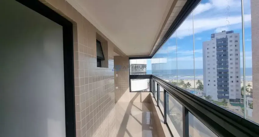Apartamento em Praia Grande Vista mar, Vila Mirim com 2 quartos, 1 suíte, 71m²
