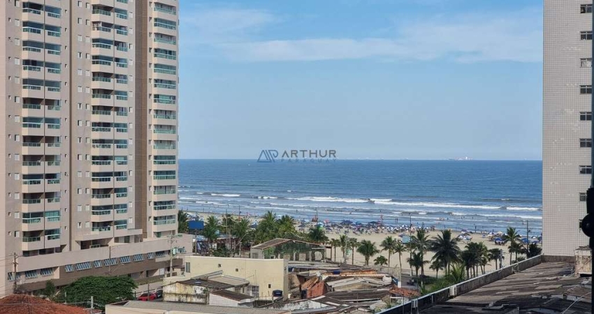 Apartamento em Praia Grande Vista mar, Vila Mirim com 2 quartos, 1 suíte, 73m²