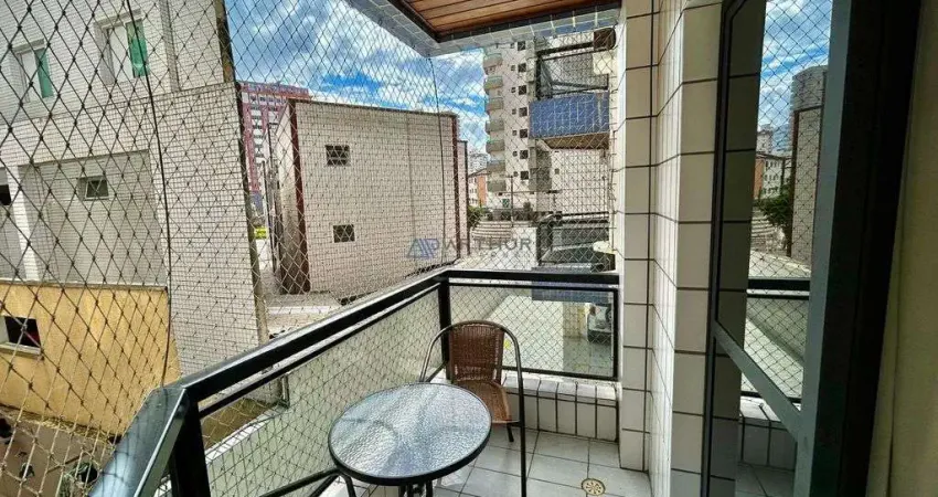 Apartamento a venda em Praia Grande, 1 dormitório, Sacada e segunda quadra praia