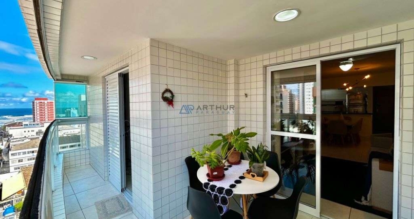Apartamento a venda em Praia Grande, 02 dormitórios, vista mar e andar alto