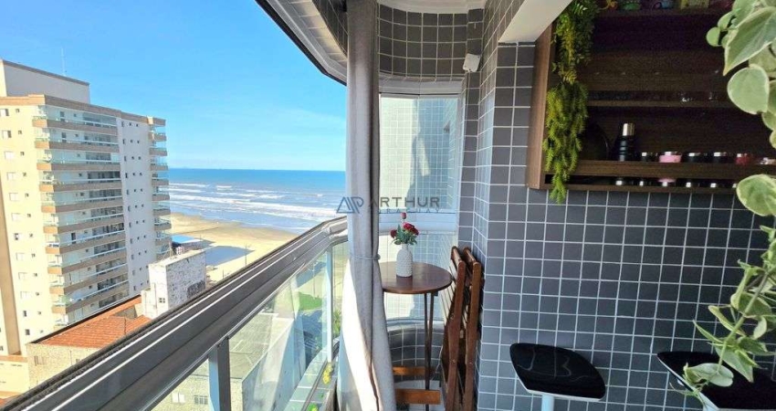 Apartamento à venda em Praia Grande - 2 dorm,  mobiliado e vista mar definitiva