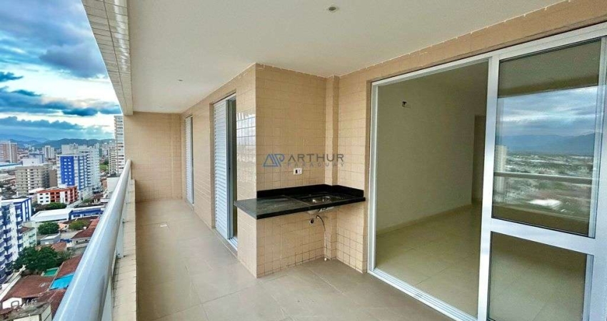 Apartamento à venda em Praia Grande, com 02 suítes, 02 vagas e andar alto.