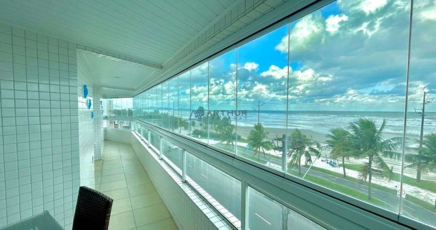 Apartamento à venda em Praia Grande frente mar, mobiliado e com 3 dormitórios