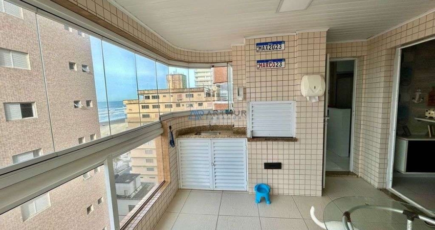 Apartamento à venda em Praia Grande na Aviação com 03 suítes e vista mar