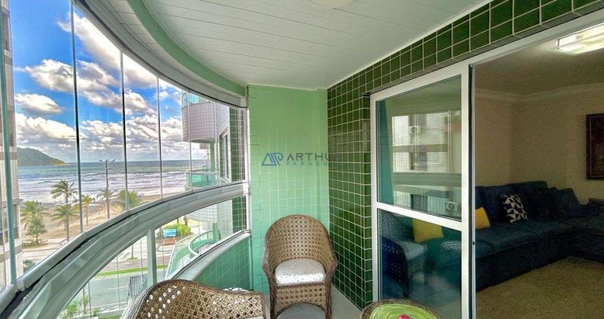 Apartamento à venda em Praia Grande sendo 3 dorms e 2 vagas frente mar