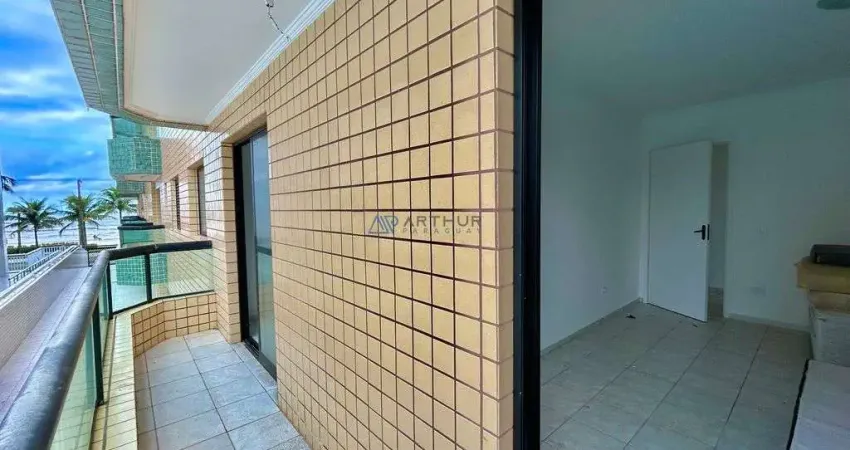 Apartamento a venda em Praia Grande, prédio frente mar e sacada com vista mar
