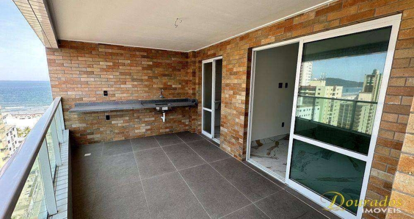 Apto novo de 2 dorm(s), sendo 1 suíte, Varanda Gourmet com vista mar na Aviação em Praia Grande - SP.