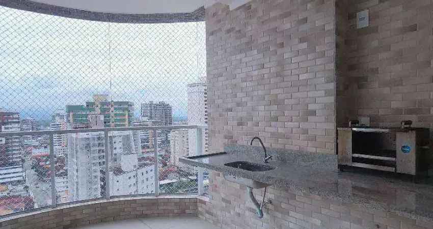 Apto 2 dorm (s), sendo 1 suíte, novo, varanda gourmet, na Guilhermina em Praia Grande - SP.