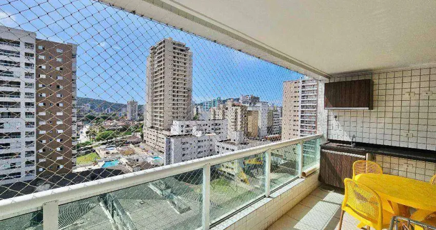 Apto de 2 dorm(s), sendo 1 suíte, lazer completo, Varanda Gourmet, 2 vagas no Forte - Praia Grande -SP