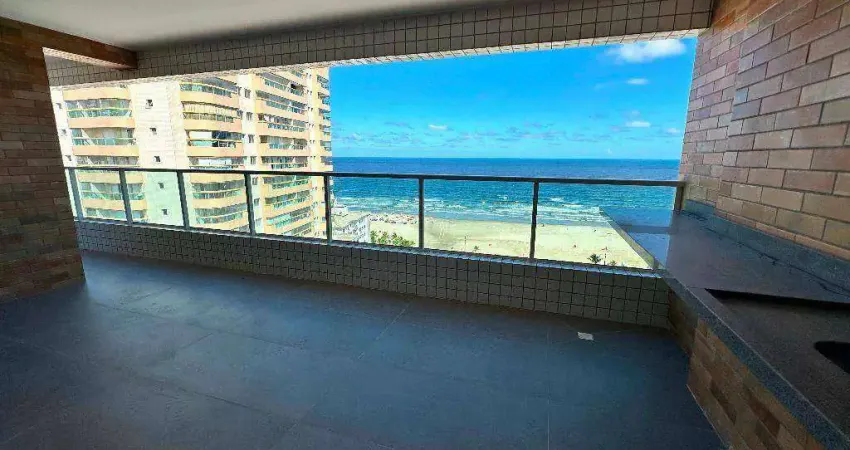 Apartamento novo, 3 dorm(s),  2 suítes, 126 m², Vista mar, com financiamento direto, Aviação - Praia Grande