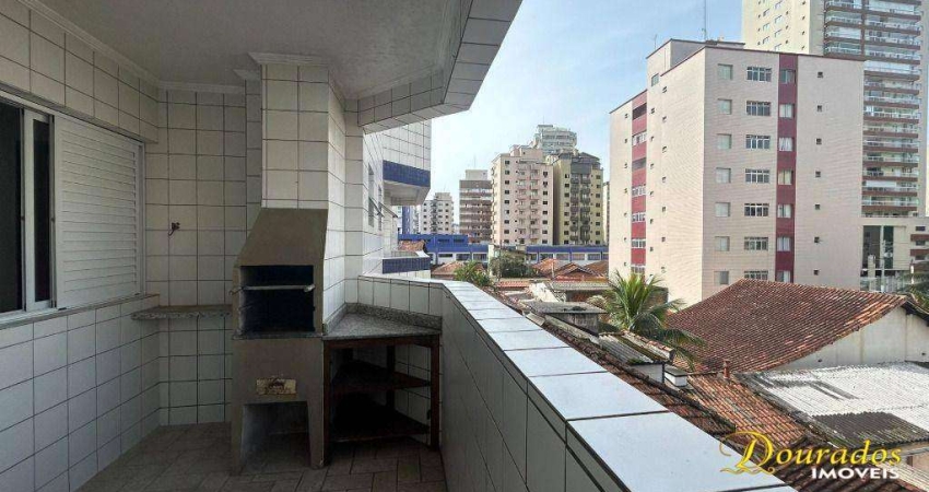 Apartamento 1 dormitório (sendo 1 suíte), churrasqueira na sacada, 55m², 1 vaga, Aviação em Praia Grande SP.