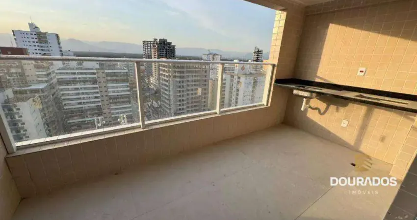 Apartamento de 2 dormitórios sendo 1 suíte, sacada gourmet na guilhermina em praia grande sp.