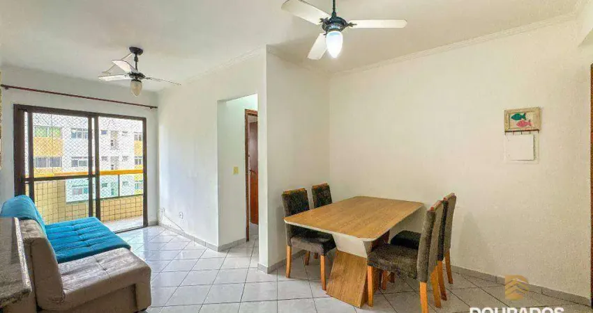 Apartamento de 1 dormitório com sacada vista mar na tupi em praia grande sp.