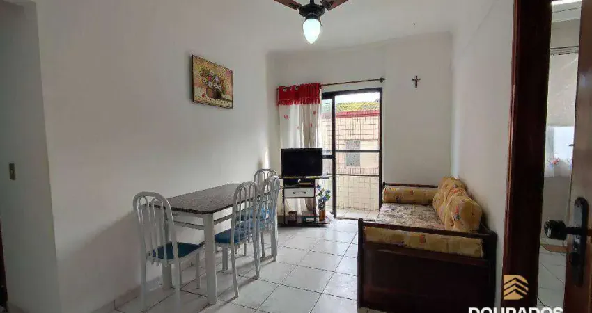 Apartamento com 1 dormitório com sacada e vista mar na aviação em praia grande sp.