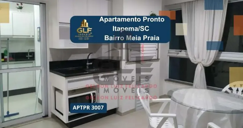Apartamento pronto itapema/sc na meia praia, 69,64m² com 3 dormitórios, sendo 3 suíte. bem localizado! investimento.