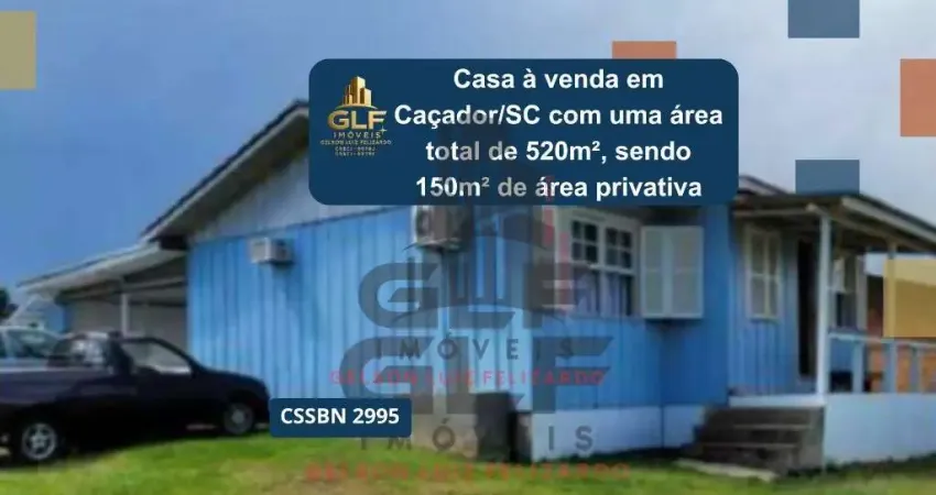 Oportunidade única! casa à venda em caçador/sc com uma área total de 520m², sendo 150m² de área privativa, 3 dormitórios, sendo 1 suíte.bem localizad
