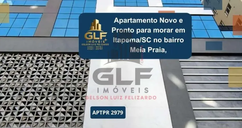 Apartamento novo e pronto para morar em itapema/sc no bairro meia praia, com 129m², 3 suítes e 2 vagas de garagem, com lazer completo. bem localizado