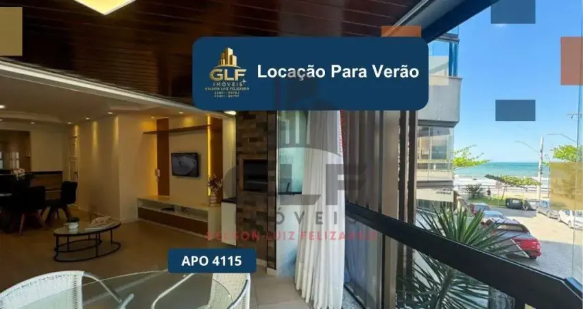 Pronto para locação de verão em itapema/sc bairro meia praia, com 158m² área privativa sendo 4 dormitórios e 2 suítes, 1 vaga de garagem,