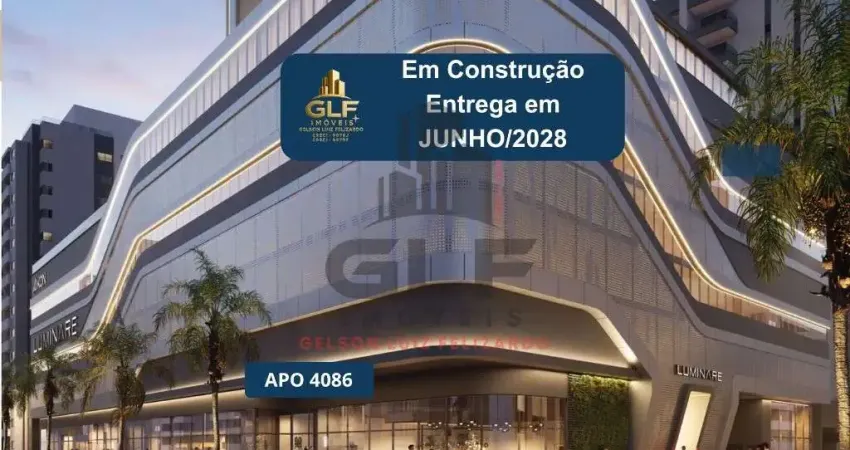 Apto em Construção em Camboriú/SC, com 160,01m² área privativa sendo 3 suítes, 3 vagas de garagem, área de lazer completa