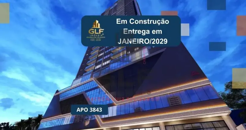 Apto em construção em itapema/sc bairro meia praia, com 135,60m² área privativa, sendo 3 suítes 2 vagas de garagem, área de completa