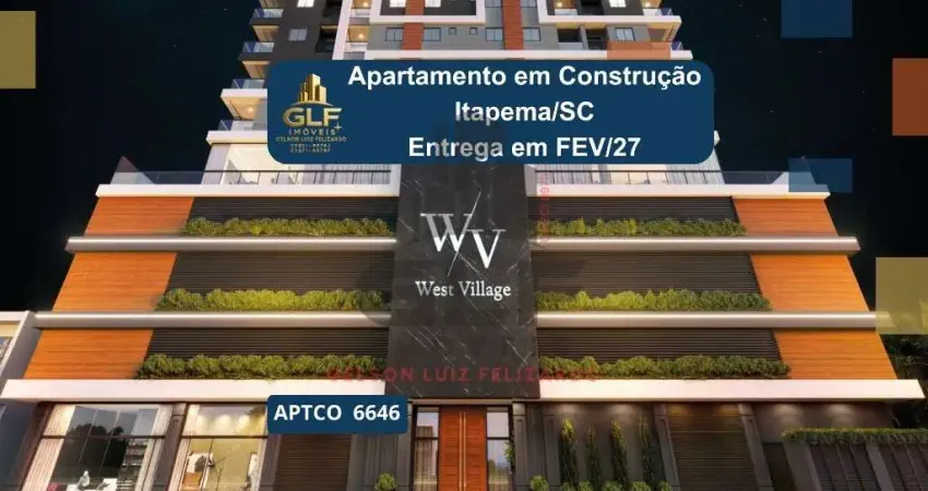 Apartamento em construção à venda em itapema-sc, jardim praia mar: 2 quartos, 1 suíte, 1 banheiro, 1 vaga de garagem, 63,85 m². aproveite!