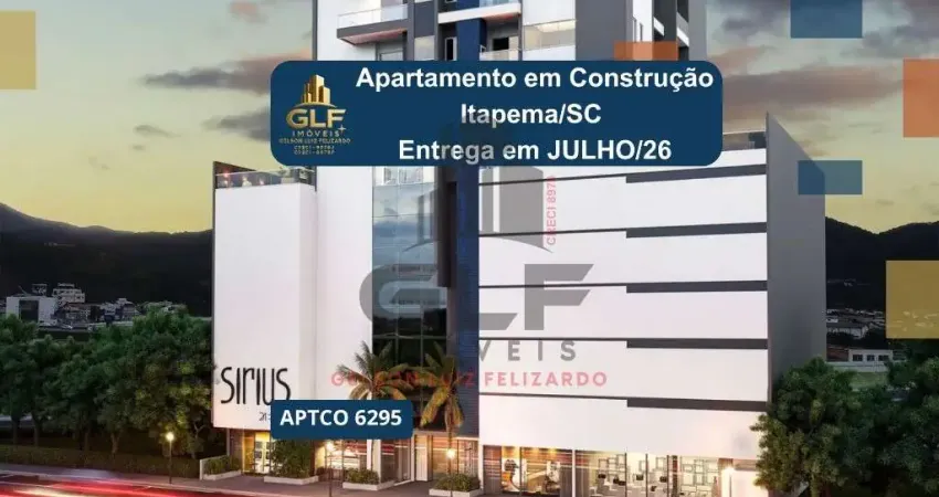 Apartamento em construção em itapema/sc, no bairro meia praia, 100m² com 2 suítes e 2 vagas de garagem. ótima localização a 550m do mar