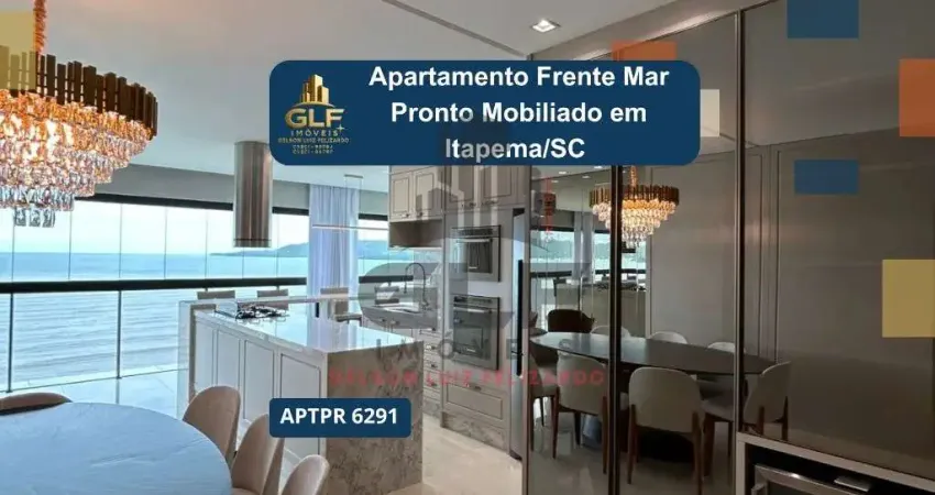 Apartamento frente mar pronto mobiliado em itapema/sc no bairro meia praia,localização privilegiada, 180m² com 4 suítes e 4 vagas de garagem. investir