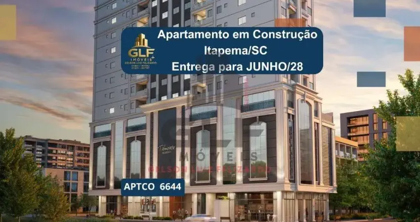 Imperdível apartamento em construção à venda em itapema-sc, jardim praia mar: 2 quartos, 1 suíte, 1 banheiro, 1 vaga de garagem, 69,10 m².