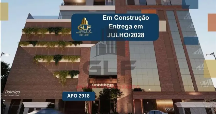 Apto em construção em porto belo, com 90,80m² área privativa, sendo 2 suítes, 2 vagas de garagem, área de lazer completa