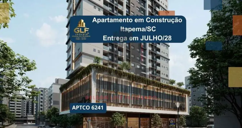 Apto em Construção em Itapema/SC bairro Morretes, com 69,92m² área privativa, com 2 dormitórios sendo 1suíte, 1vaga de garagem, área de lazer completa
