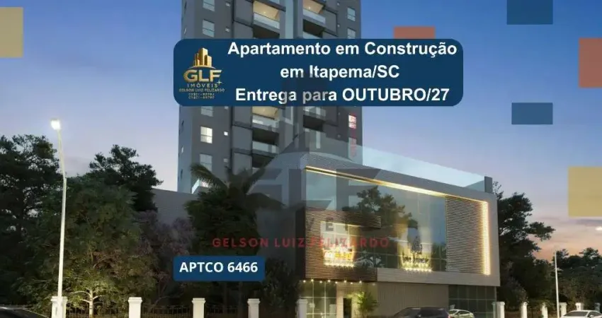 Apartamento de luxo em construção no coração de itapema-sc: 3 quartos, 3 suítes, 1 banheiro, 2 vagas de garagem, 132m² de área.