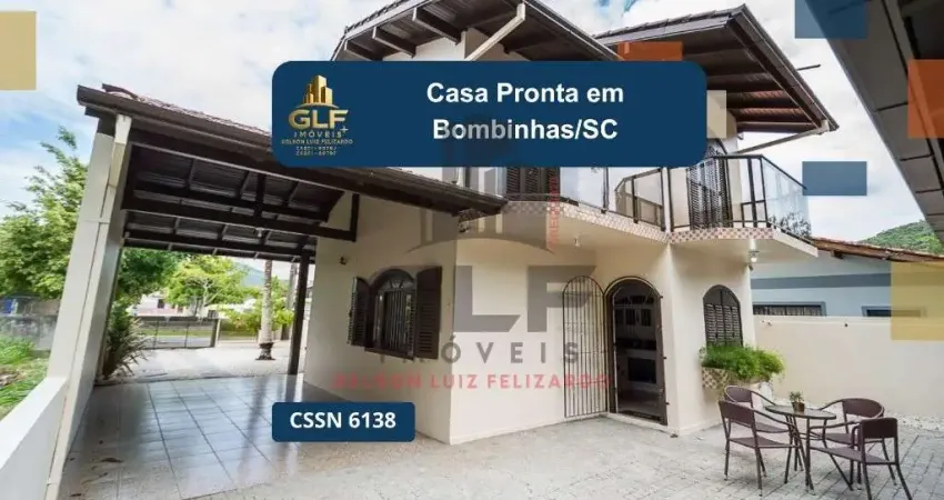 Casa em bombinhas/sc, bairro morrinhos. com 3 quartos e 4 vagas de garagem. apenas 300 metros do mar.