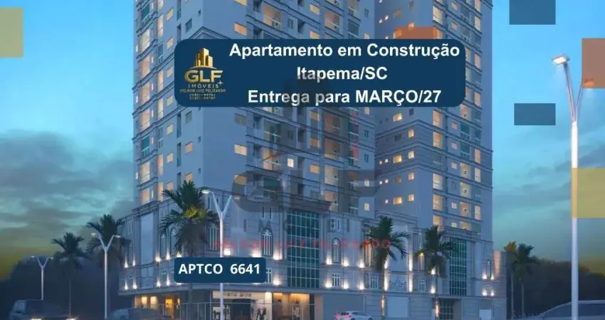 Apartamento à venda em itapema-sc, jardim praia mar: 2 quartos, 1 suíte, 1 banheiro, 1 vaga de garagem, 61,60 m² de área.