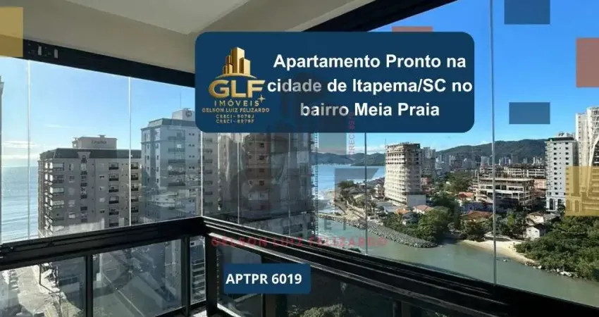 Apartamento pronto na cidade de itapema/sc no bairro meia praia, 3 dormitórios com suítes e 2 vagas de garagem, com lazer completo. bem localizado